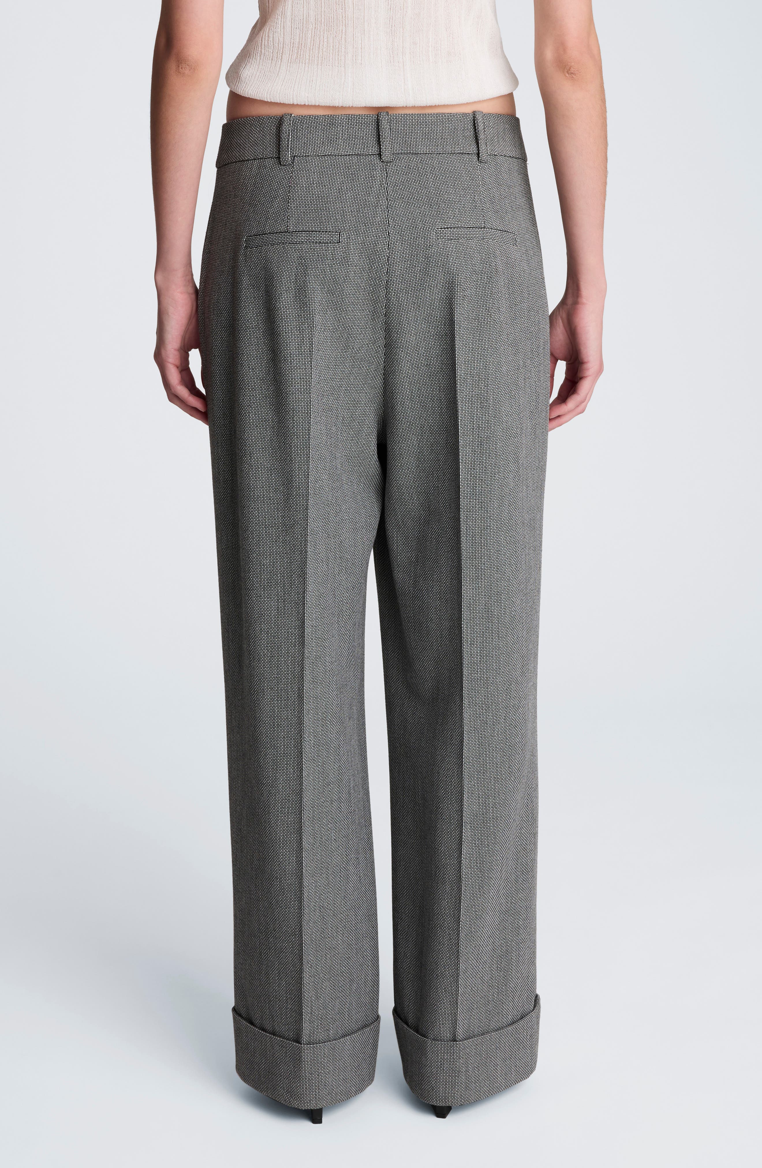 High Waist Pleat Front Cuffed Pants - image 2