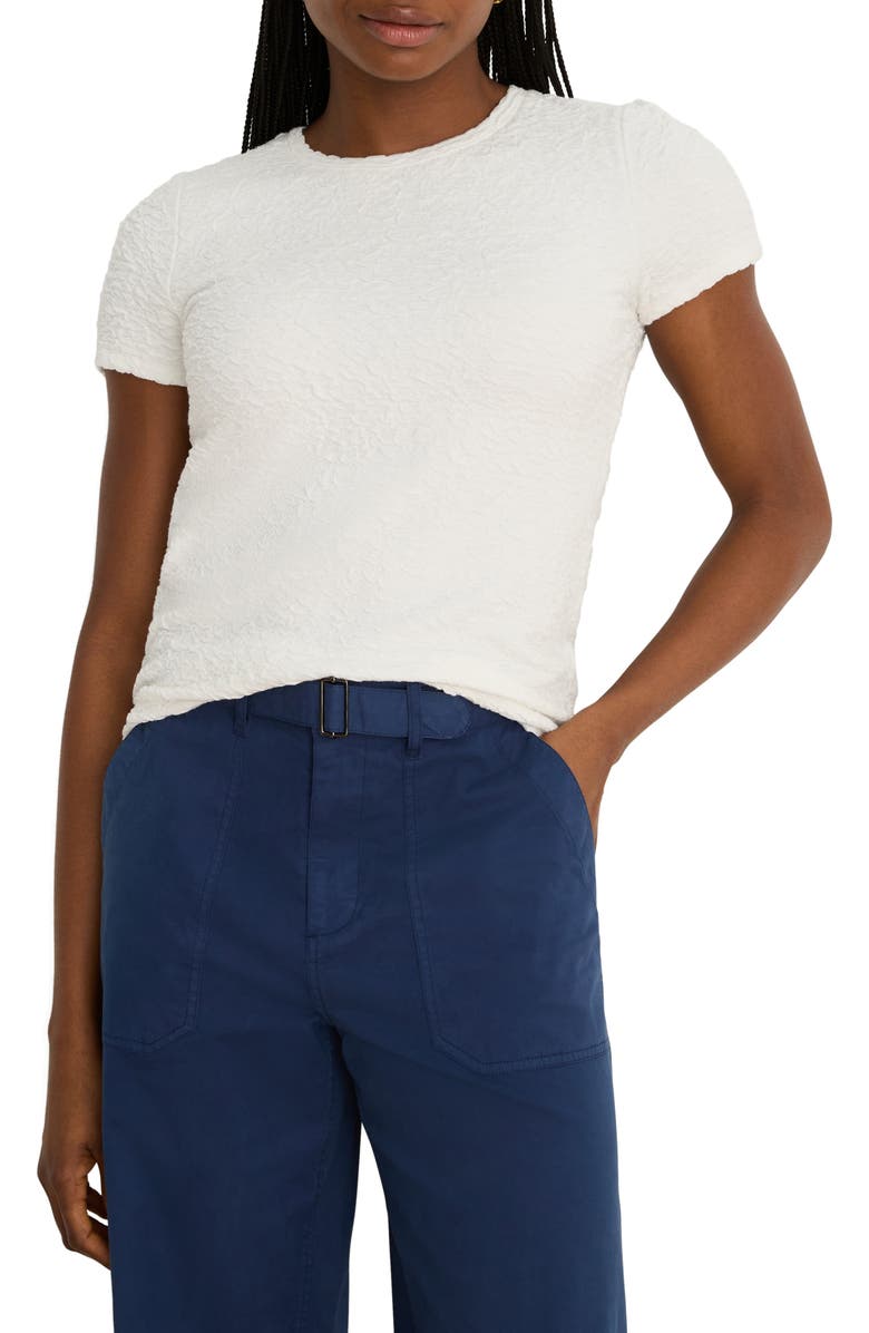NIC+ZOE Crinkle Texture T-Shirt, Main, color, Paper White