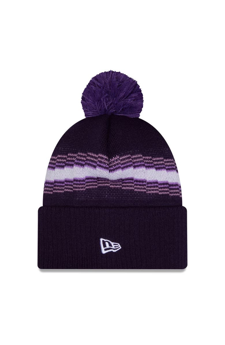 New Era Men's New Era Purple Sacramento Kings 2025/26 City Edition Cuffed Knit Hat with Pom, Alternate, color, Purple