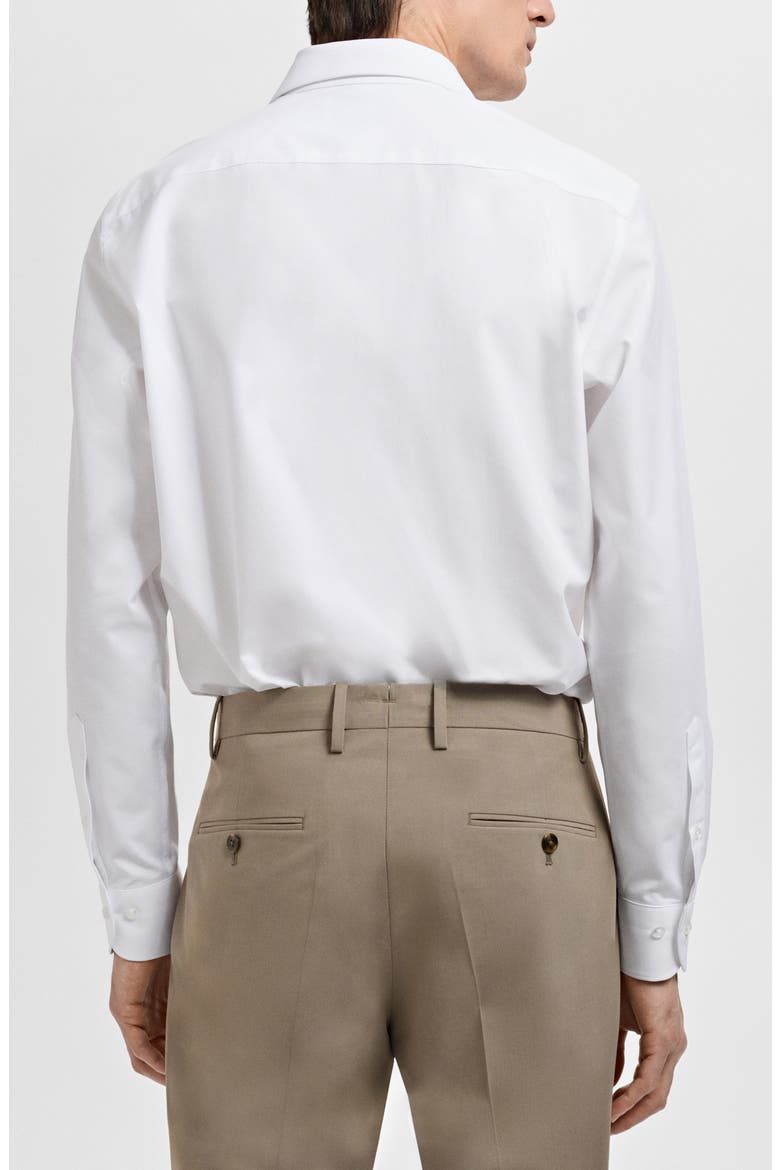 Classic Fit White Cotton Button-Up Shirt, Alternate, color, WHITE