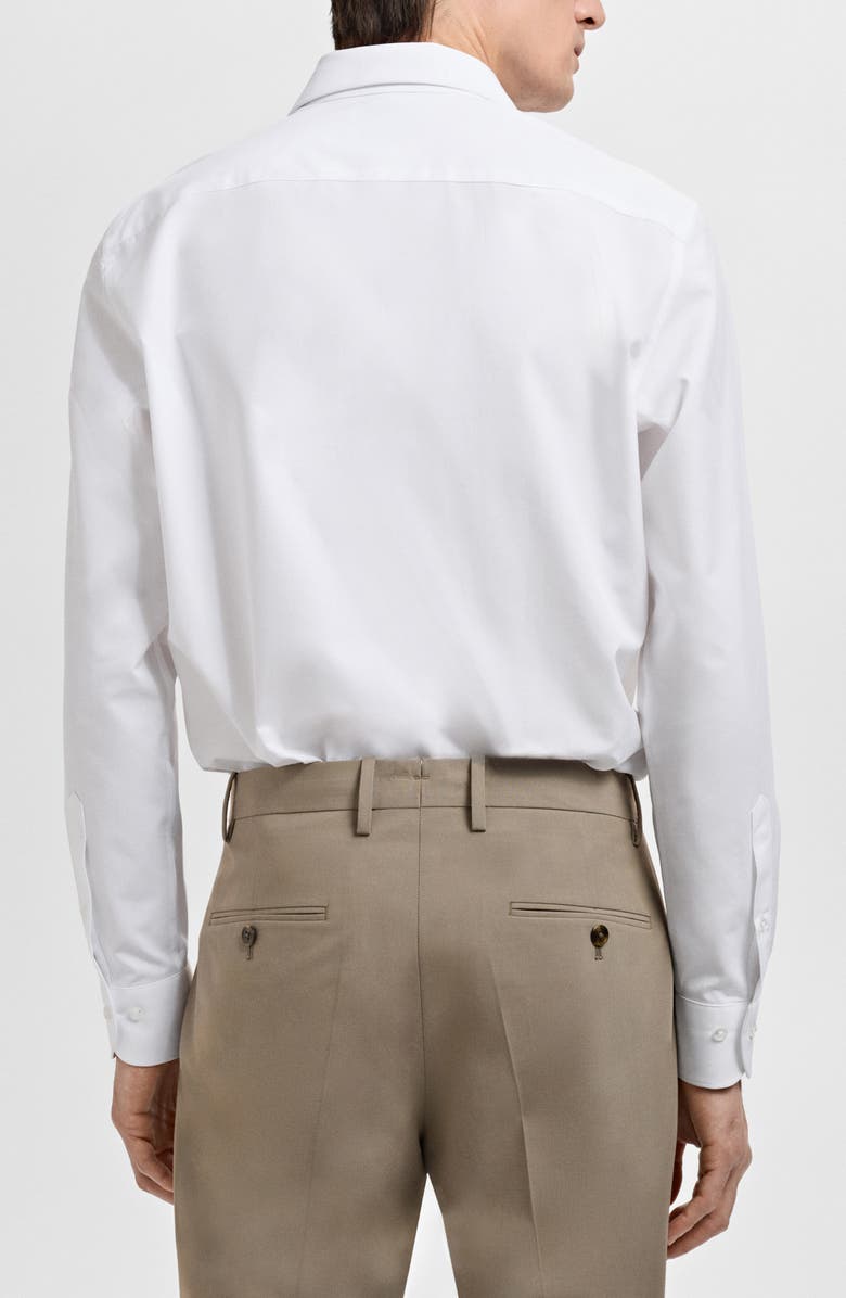 MANGO Classic Fit White Cotton Button-Up Shirt, Alternate, color, White