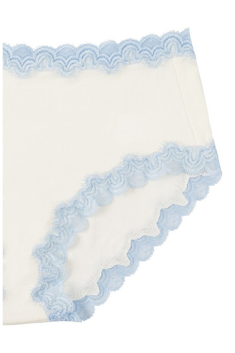 Soft Silk Lace Trim Silk Briefs, Alternate, color, WHITE WITH SKY BLUE