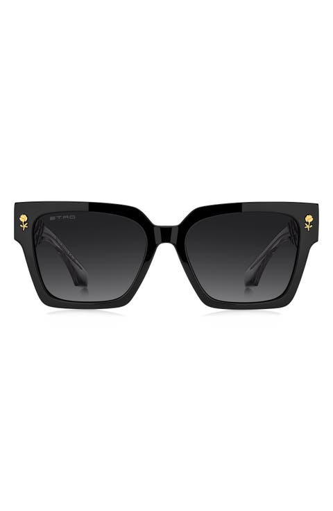 55mm Gradient Rectangular Sunglasses
