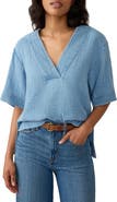 Faherty Dune Organic Cotton Gauze Popover Top