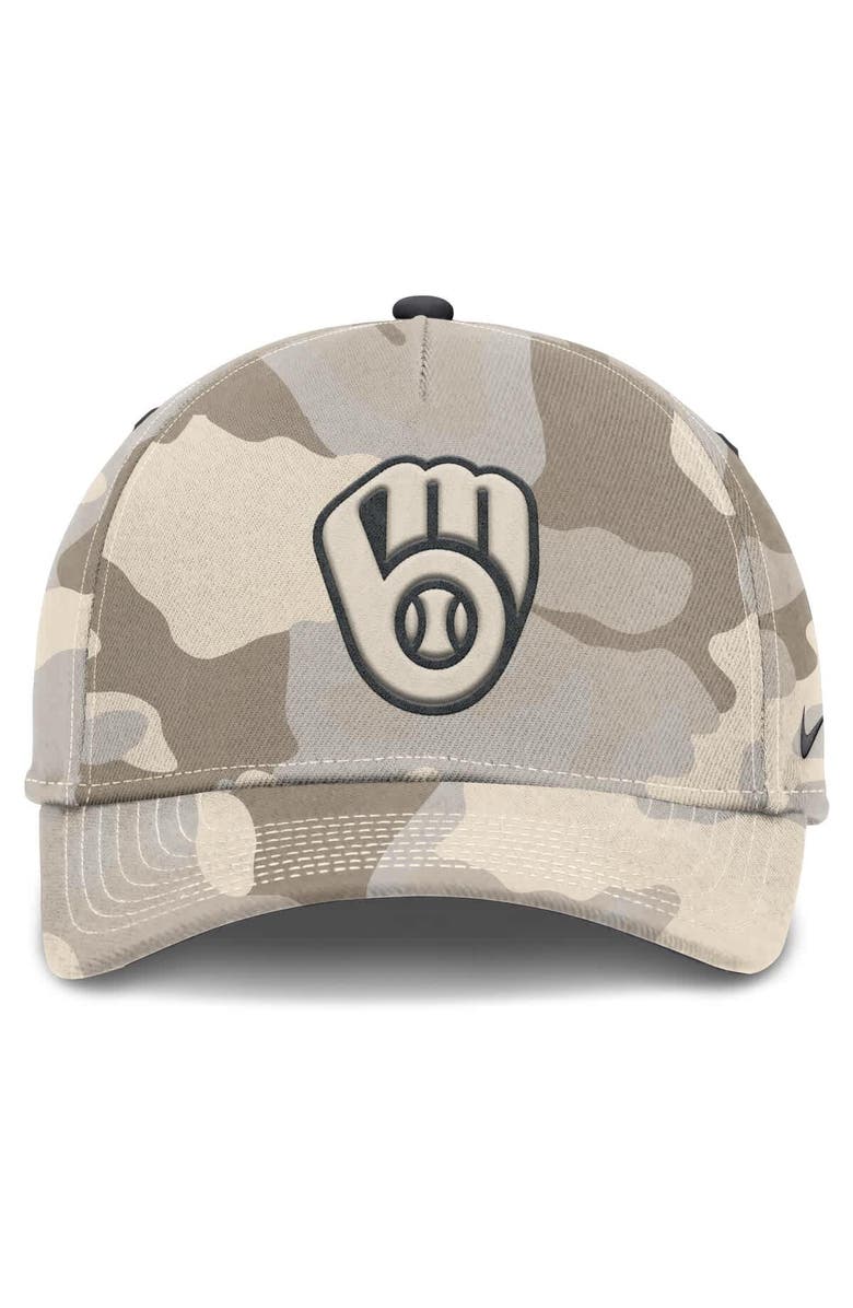 Nike Men's Nike Natural Milwaukee Brewers Camo Pack Rise Adjustable Hat, Alternate, color,