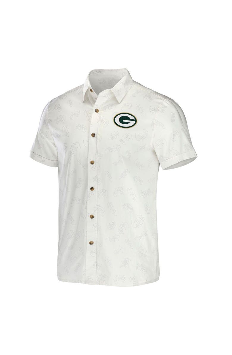 NFL X DARIUS RUCKER Men's NFL x Darius Rucker Collection by Fanatics White Green Bay Packers Woven Button-Up T-Shirt, Alternate, color, 