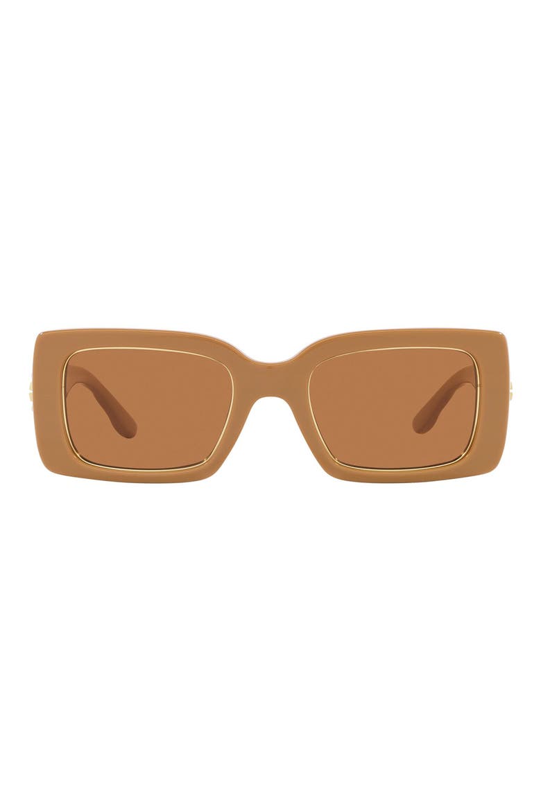 51mm Rectangular Sunglasses, Main, color, TAN CHECK