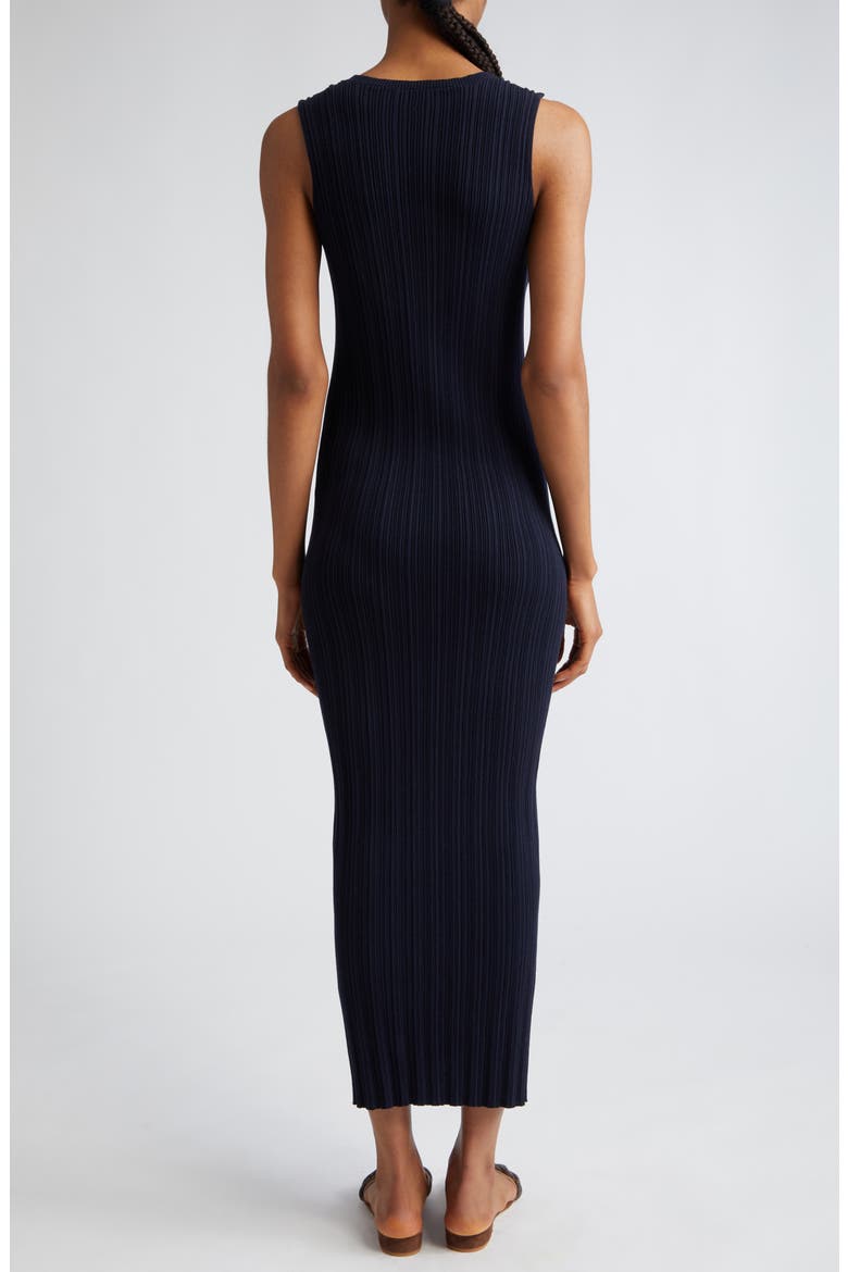 Sleeveless Cotton Rib Midi Sweater Dress, Alternate, color, BLUE