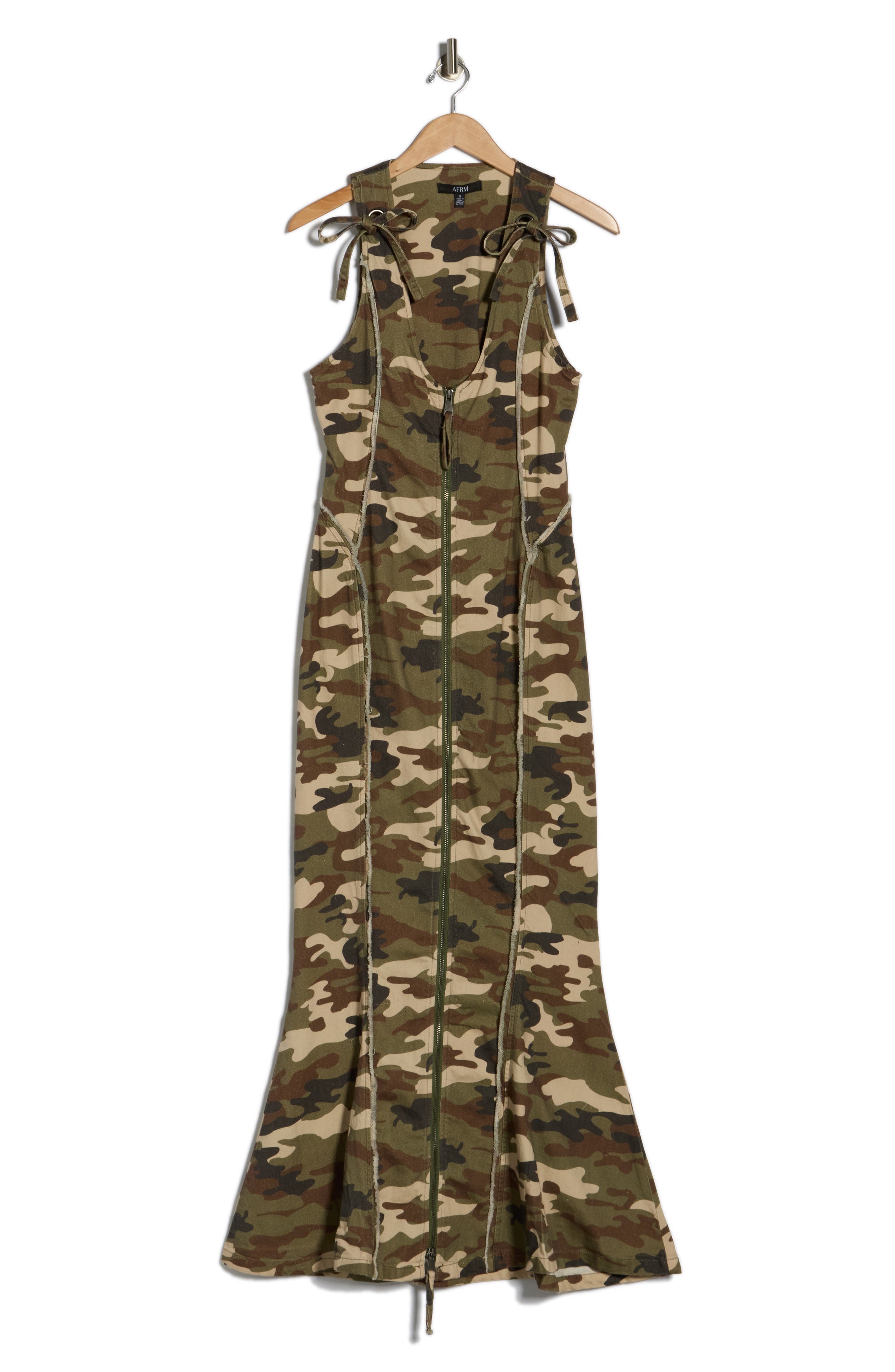 AFRM LOS ANGELES Maisie The Grommet Zip Stretch Cotton Maxi Dress ...