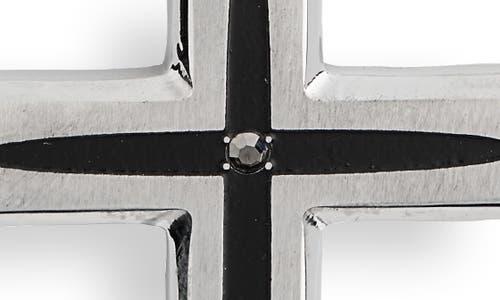 American Exchange Cross Pendant Necklace In Silver/black