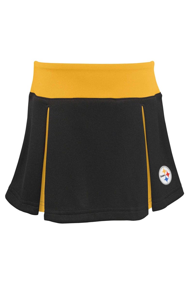Girls Youth Black Pittsburgh Steelers Spirit Two-Piece Cheerleader Set, Alternate, color, Black