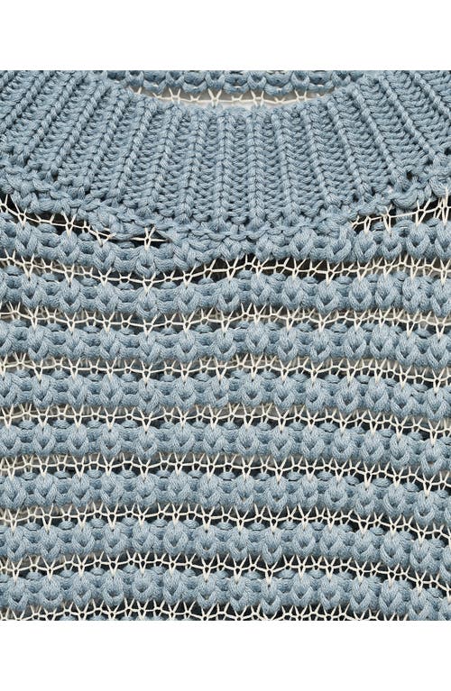 Mango Women's Oversized Openwork Knit Sweater In Sky Blue