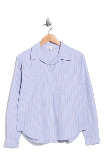 Beachlunchlounge Cami Stripe Shirt In Campus Blue