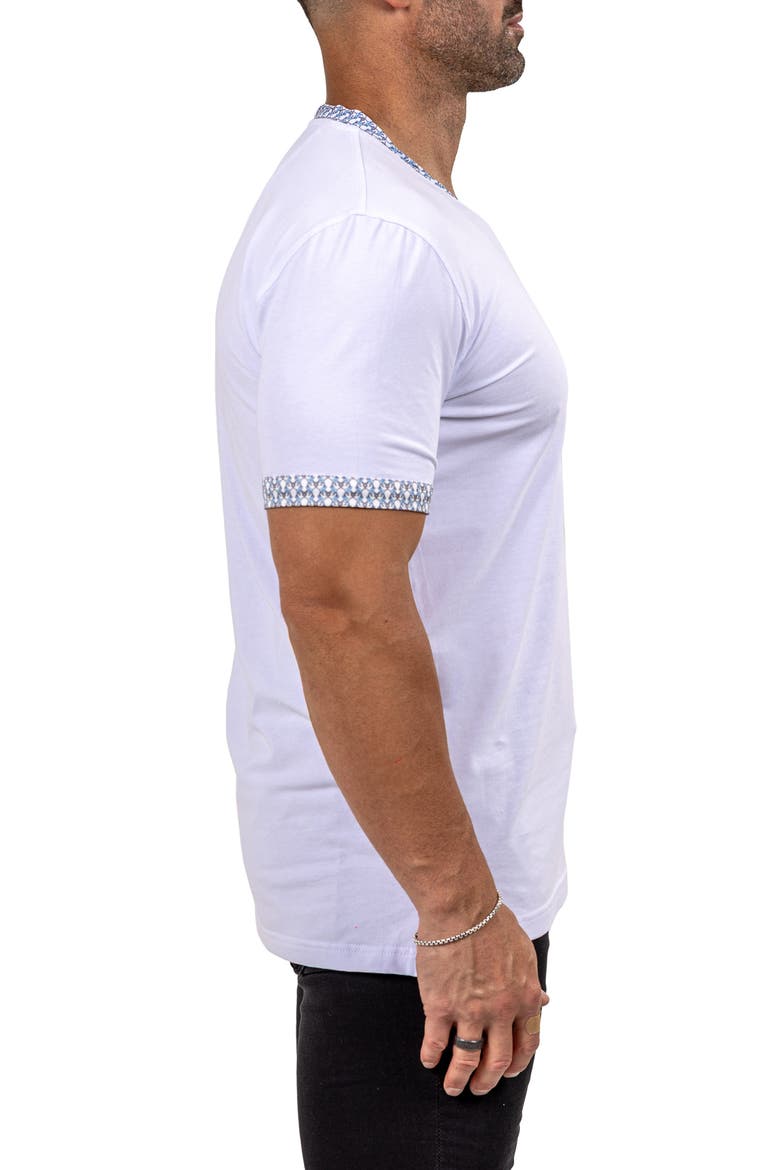 Edison Marthyr0001 White Cotton V-Neck T-Shirt, Alternate, color, WHITE