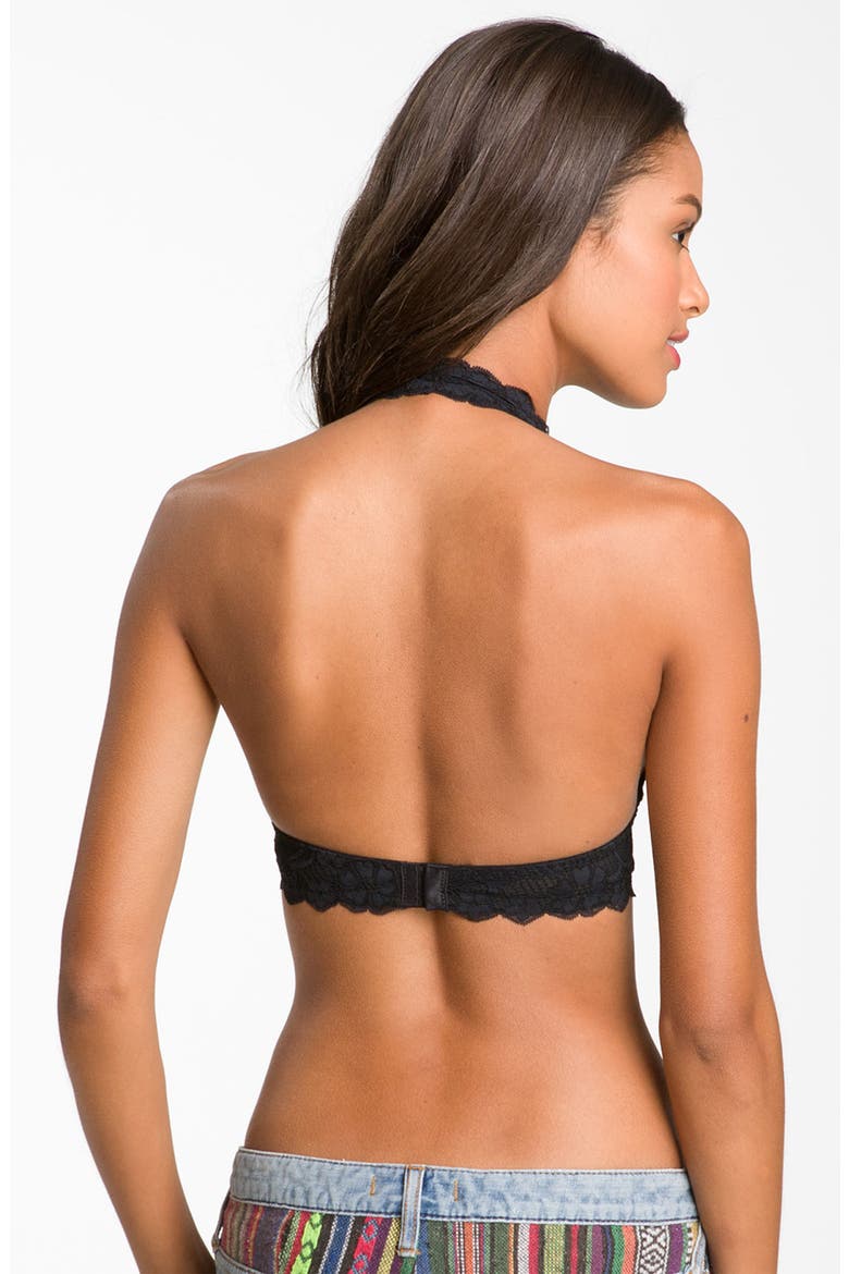 Lace Halter Bralette, Alternate, color, BLACK