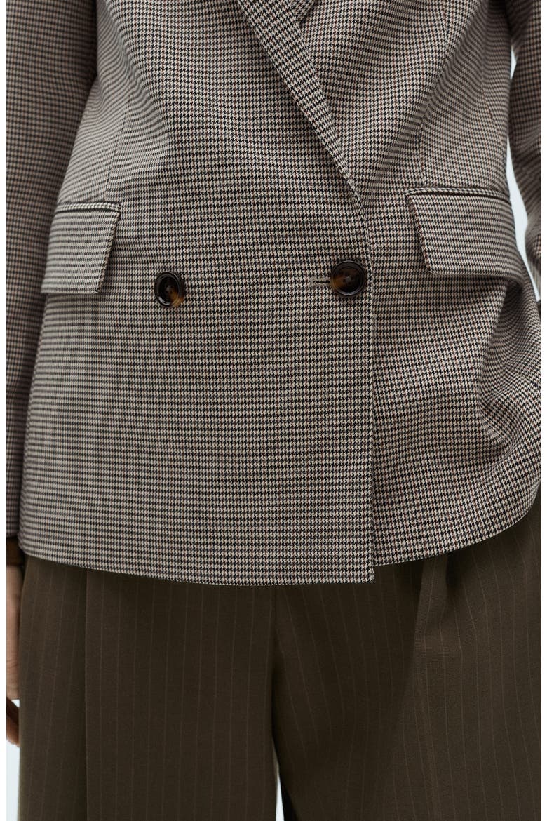 Houndstooth Check Blazer, Alternate, color, BROWN
