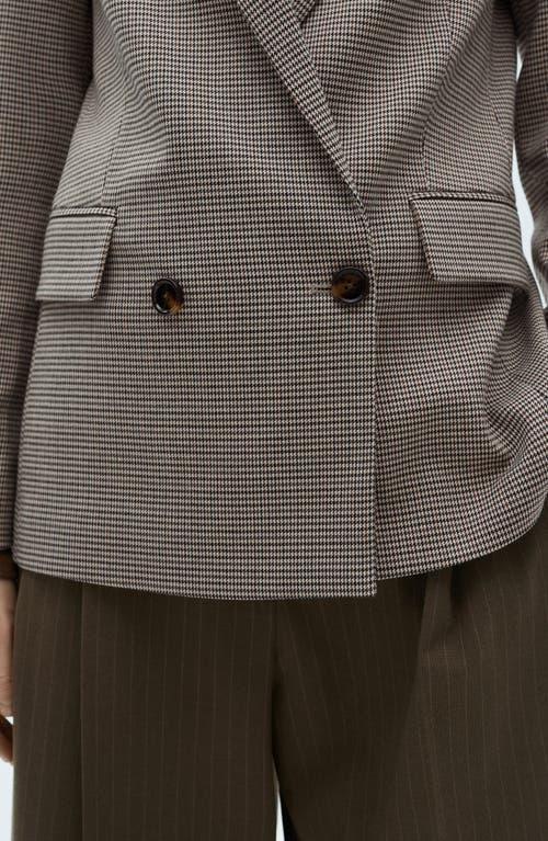 Mango Houndstooth Check Blazer In Gray