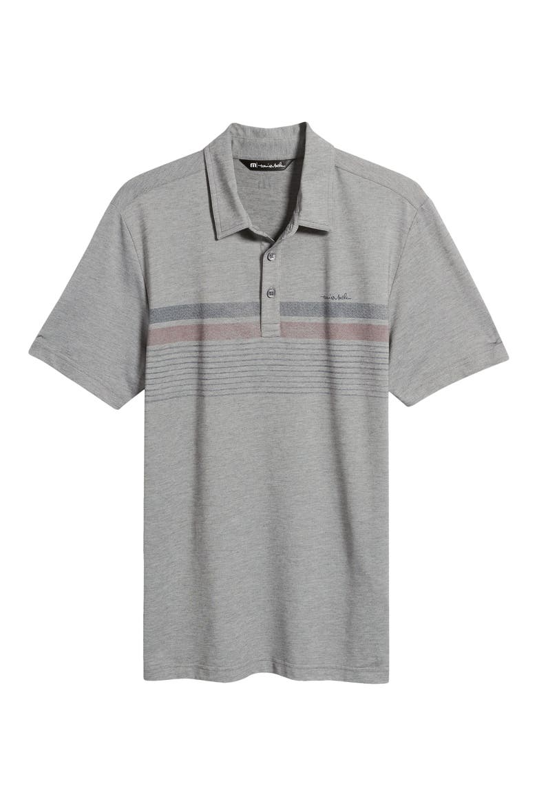 Captain's Table Stripe Piqué Polo, Alternate, color, HEATHER MED GREY