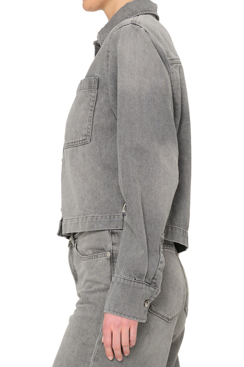 Montauk Crop Denim Button-Up Shirt, Alternate, color, GRANITE