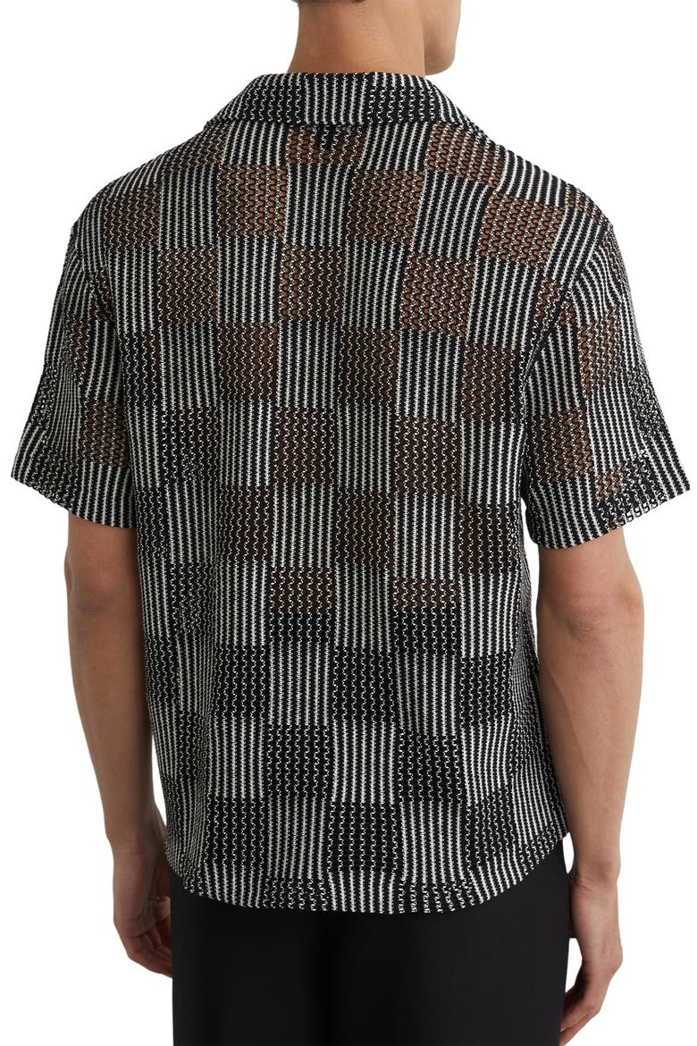 Carlos Striped Polo, Alternate, color, BLACK