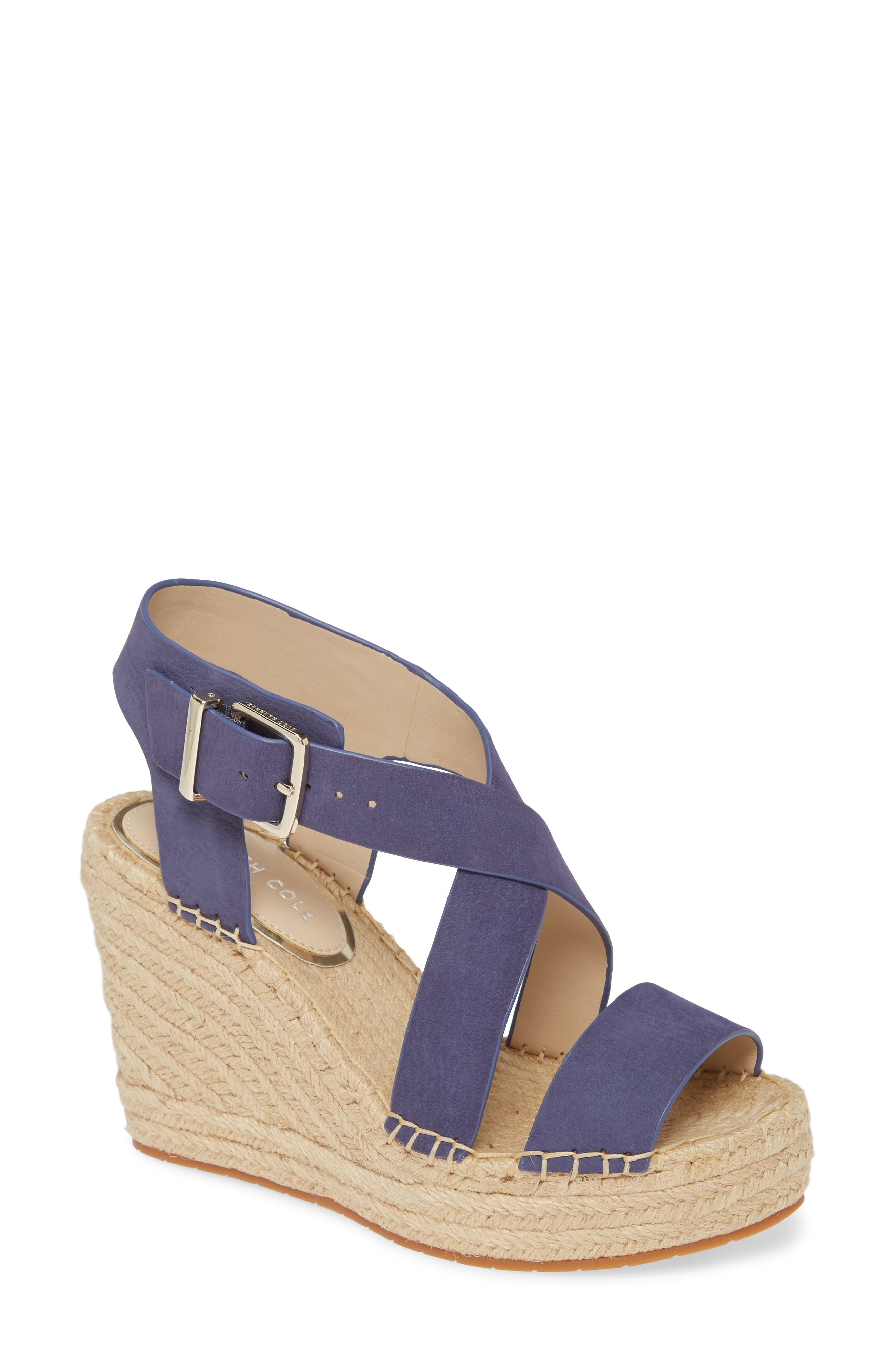 Olivia Espadrille Wedge Platform Sandal, Main, color, LAPIS BLUE NUBUCK LEATHER