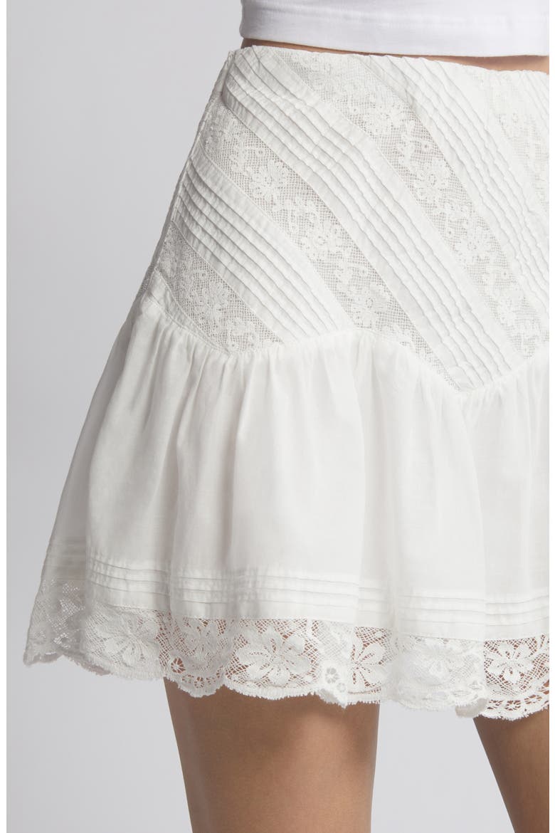 Melissa Lace Trim Skirt, Alternate, color, BRIGHT WHITE