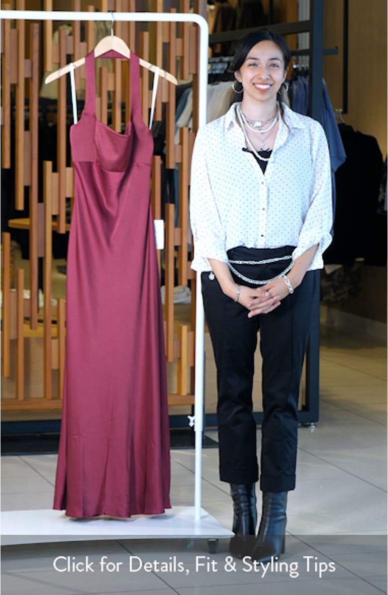 April Open Back Maxi Halter Gown, sales video thumbnail