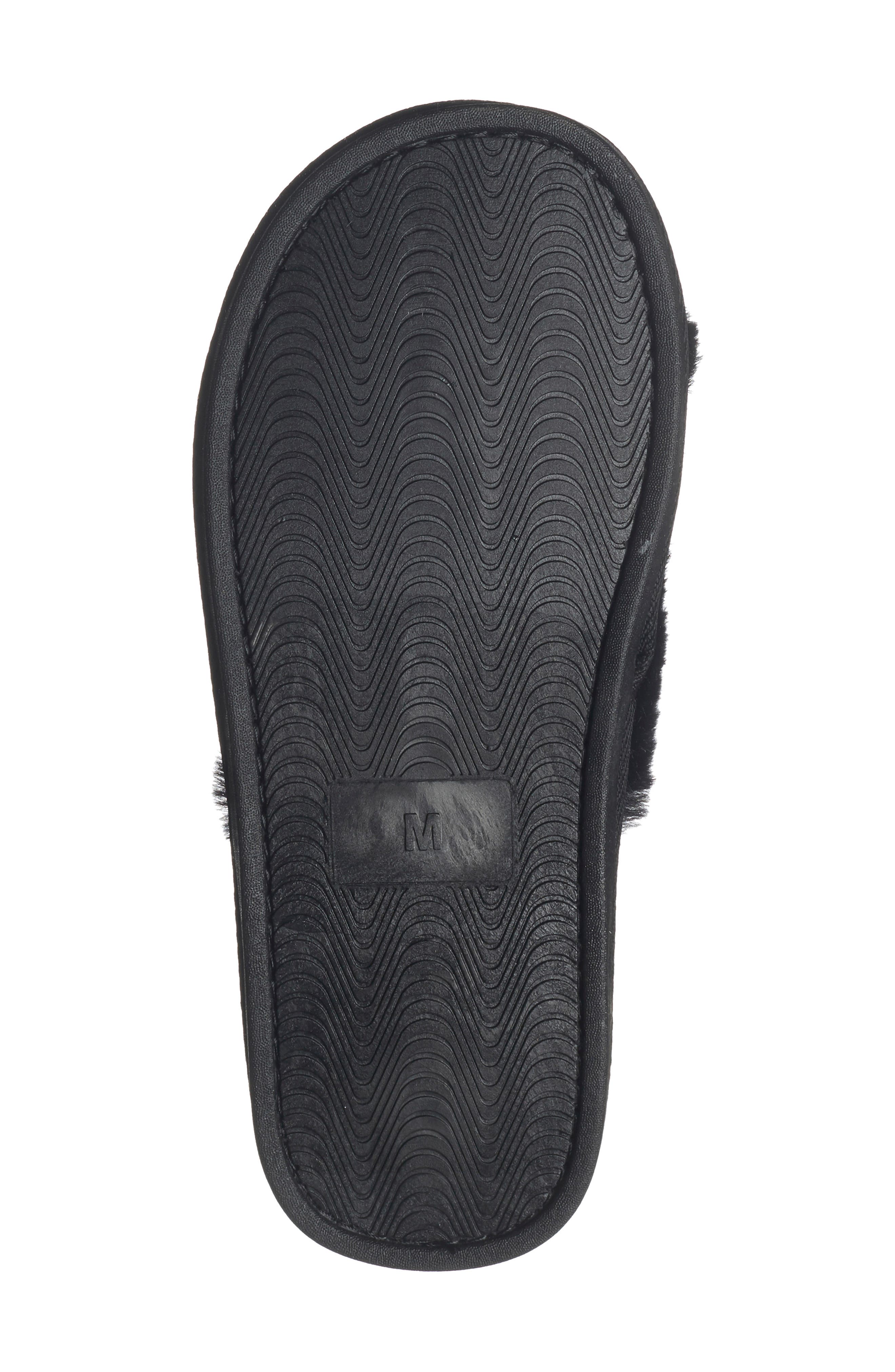 PJ Salvage Faux Fur Slipper, Alternate, color, Black