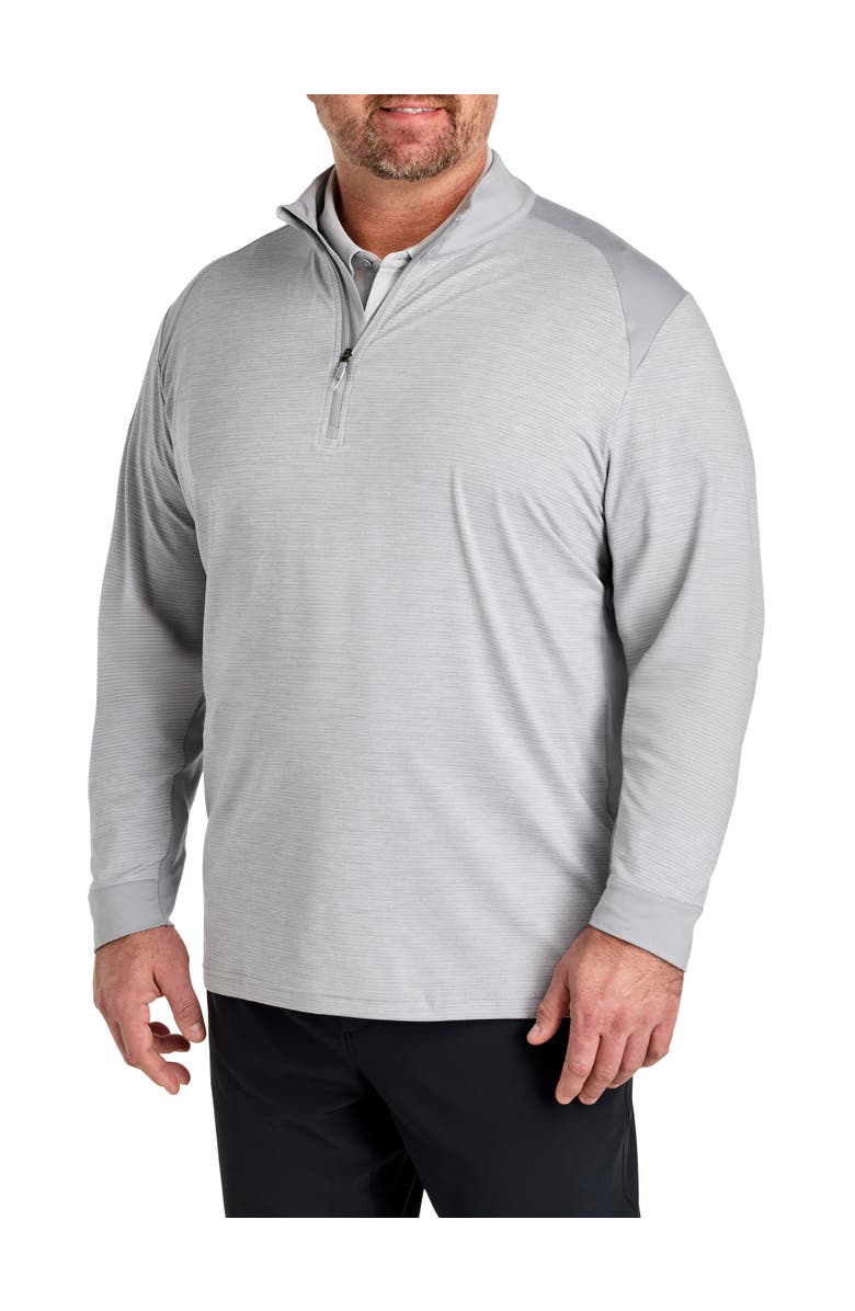 Callaway Big & Tall Soft Touch Colorblocked 1/4-Zip Gold Pullover, Main, color, Concrete Heather