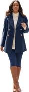 Roaman's Plus Size Wool Blend A Line Peacoat