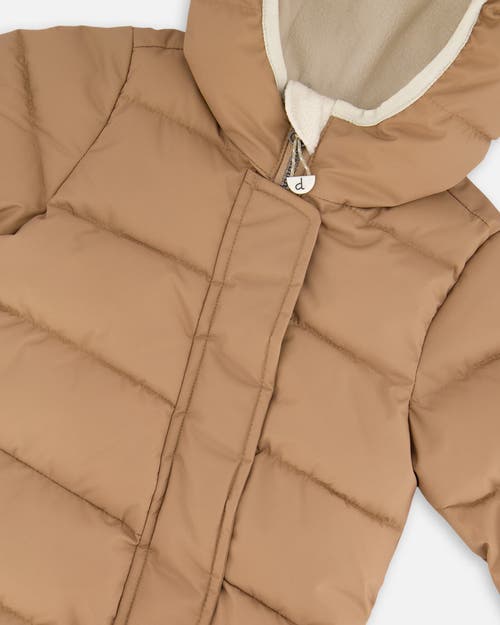 Deux Par Deux Gender Inclusive One-piece Cloud Compressible Snowsuit Designed For Car Seat In Brown