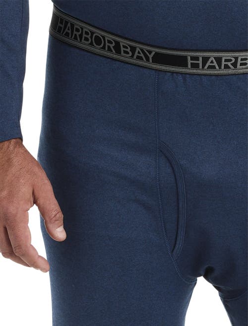 Harbor Bay By Dxl Big & Tall Midweight Thermal Weather Level 2 Performance Thermal Pants In Blue