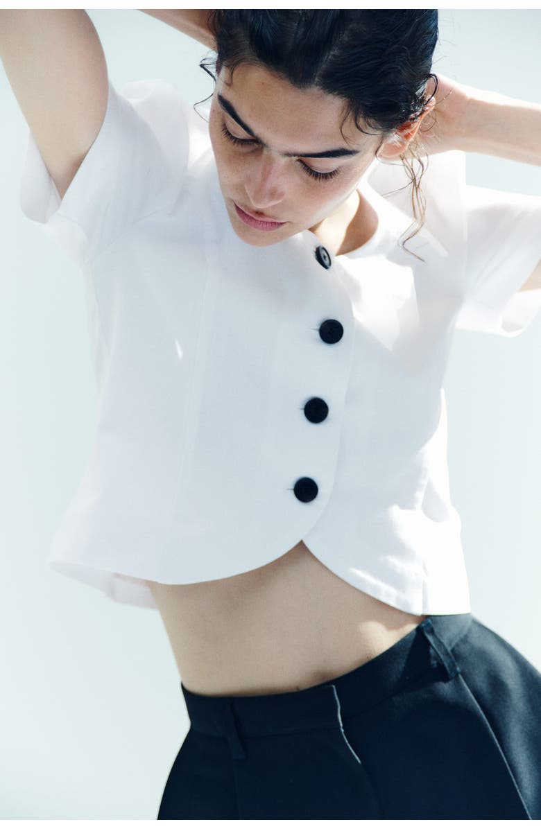 H&M Scoop-neck Blouse, Alternate, color, White