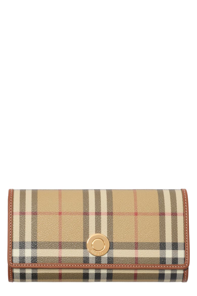 Halton Check Continental Wallet, Main, color, ARCHIVE BEIGE