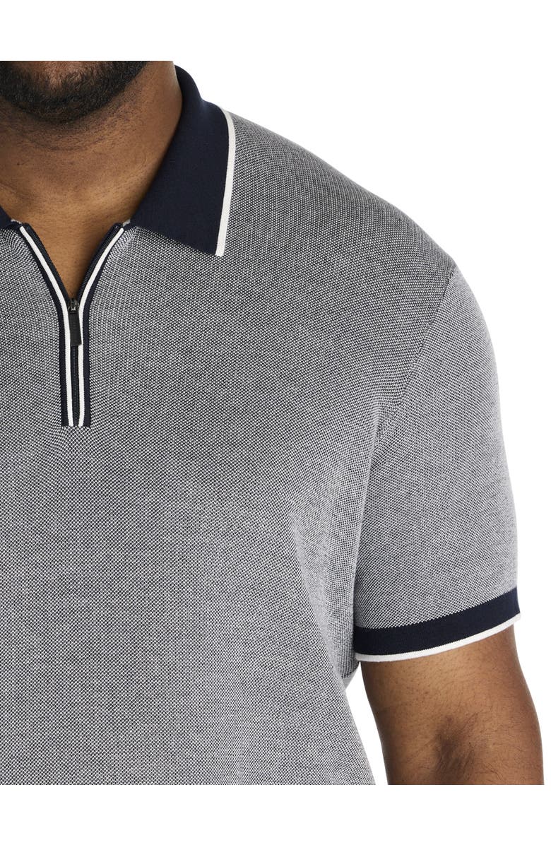 Perry Ellis Big
Tall Bi-Color Stitched Sweater Polo, Alternate, color, Dark Sapphire