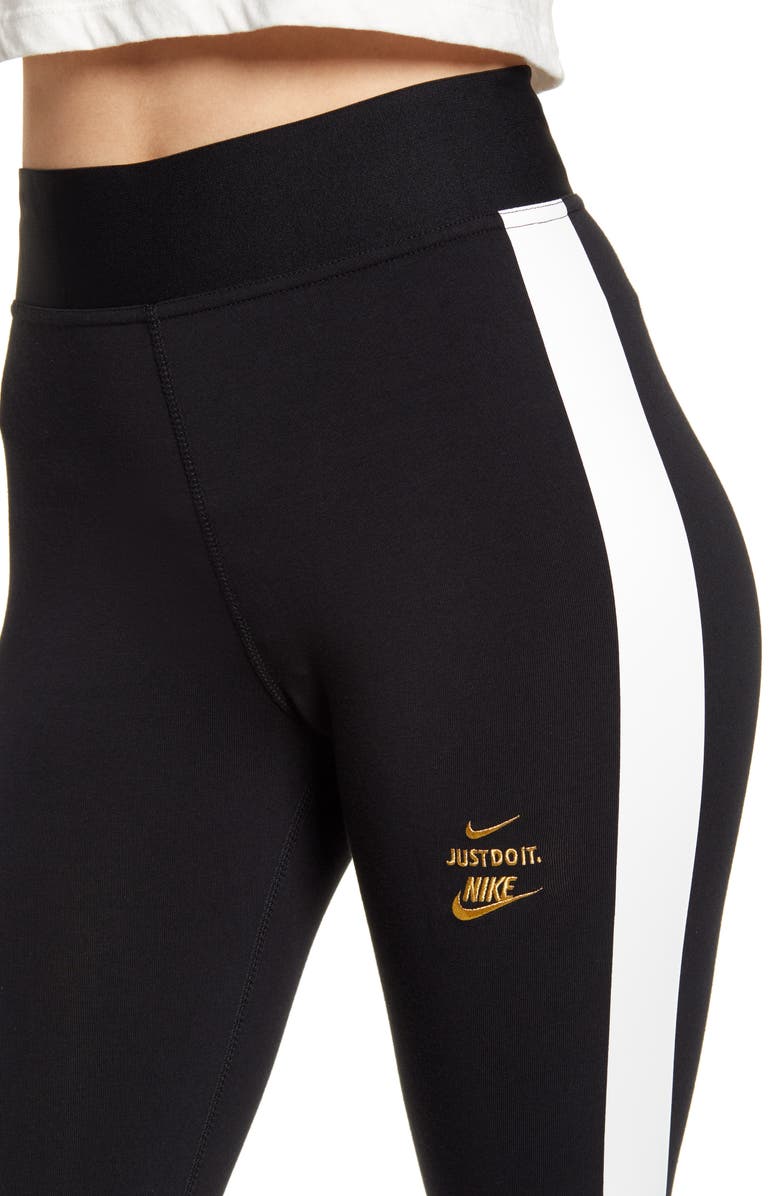 Nike Sportswear Legasee Glam Dunk Cotton Blend Leggings, Alternate, color,