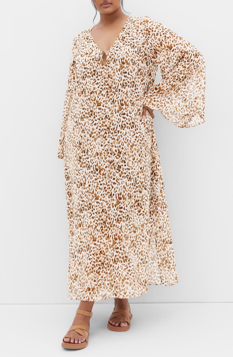 City Chic Gigi Leopard Print Maxi Dress, Main, color, Light Leopard