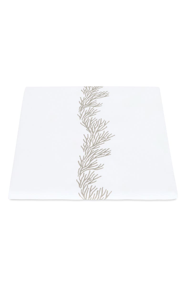 Matouk Atoll Duvet Cover, Main, color, Alabaster