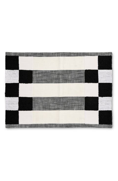 Black Checks & Stripes Set of 4 Placemats