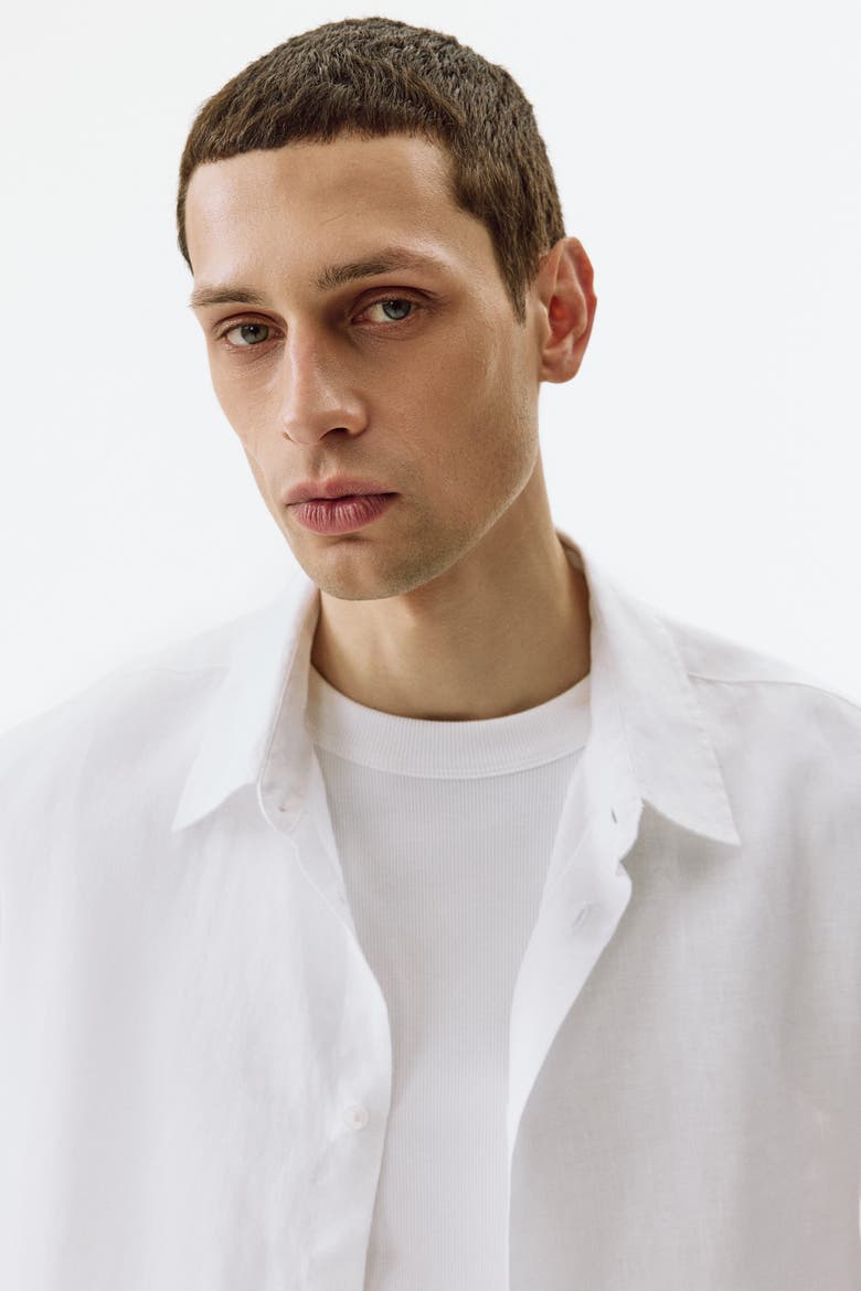 Relaxed-fit Linen Shirt, Alternate, color, White
