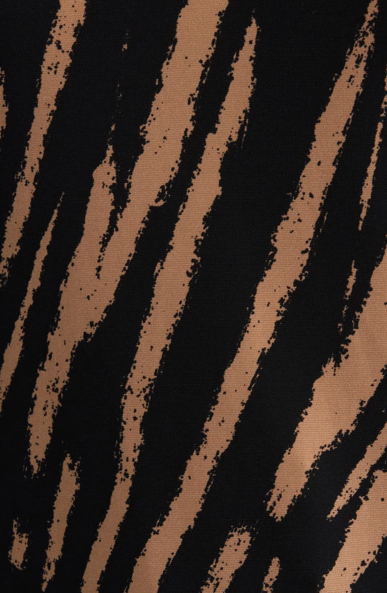 AK ANNE KLEIN Printed Split Neck Top, Alternate, color, Anne Black/ Vicuna