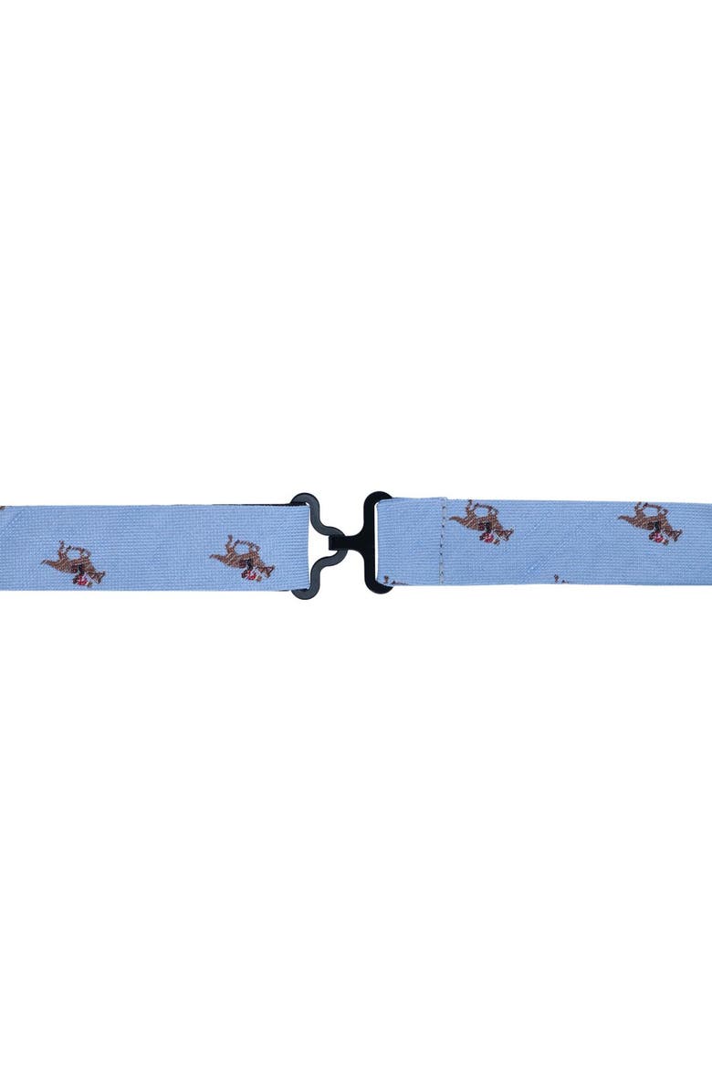Trafalgar Down The Stretch Racehorse Linen Blend Bow Tie, Alternate, color, Light Blue