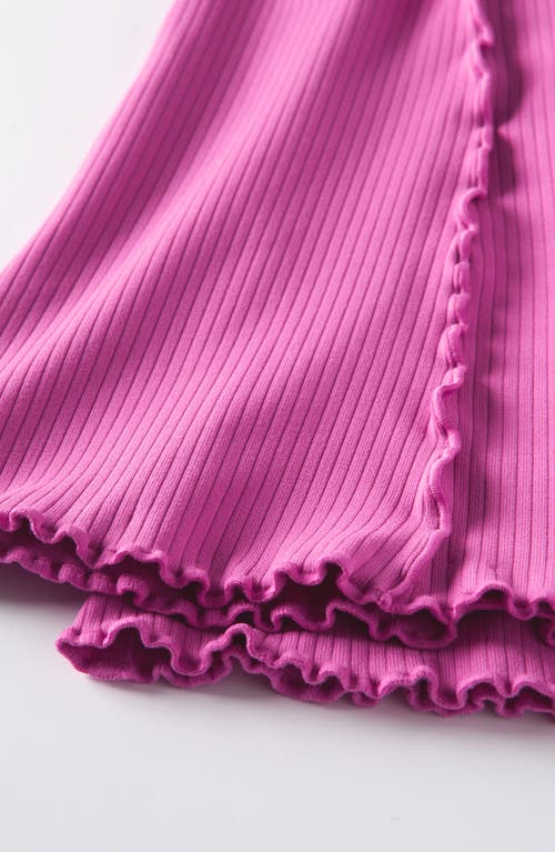 Shop Zella Girl Kids' All In Ribbed High Waist Flare Leggings In Pink Rosebud
