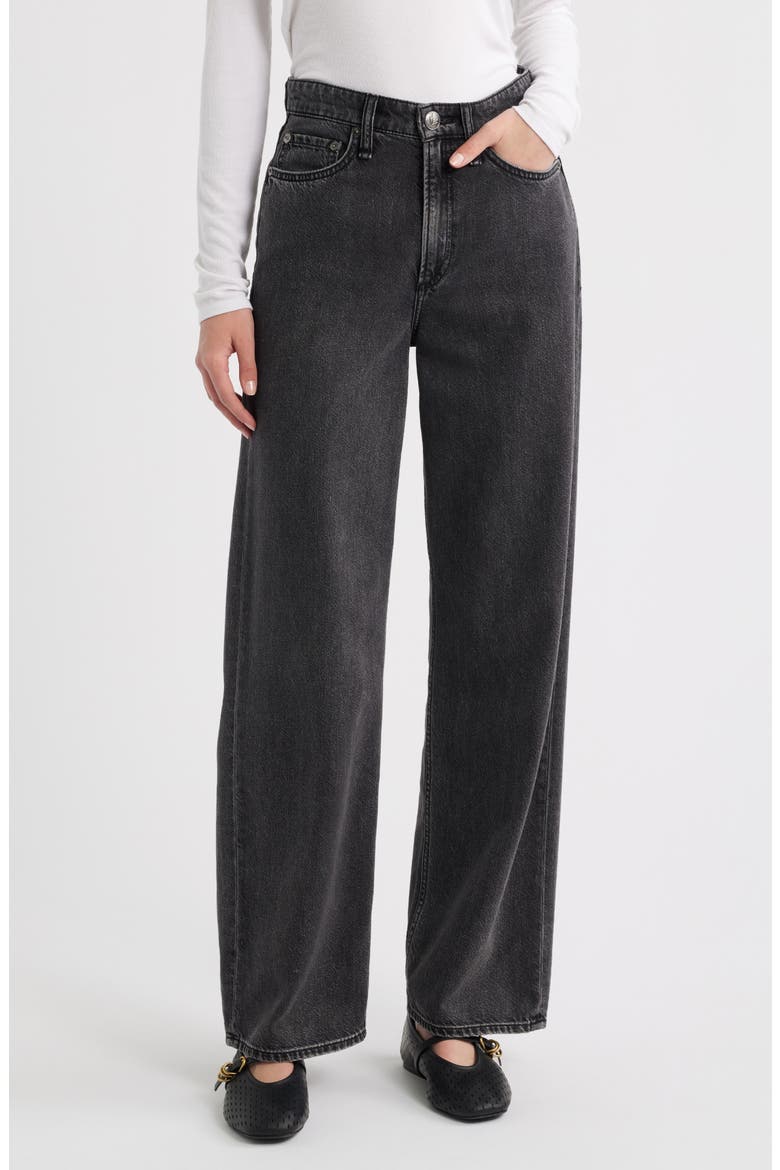 Featherweight Logan High Waist Wide Leg Jeans, Main, color, RAVEN