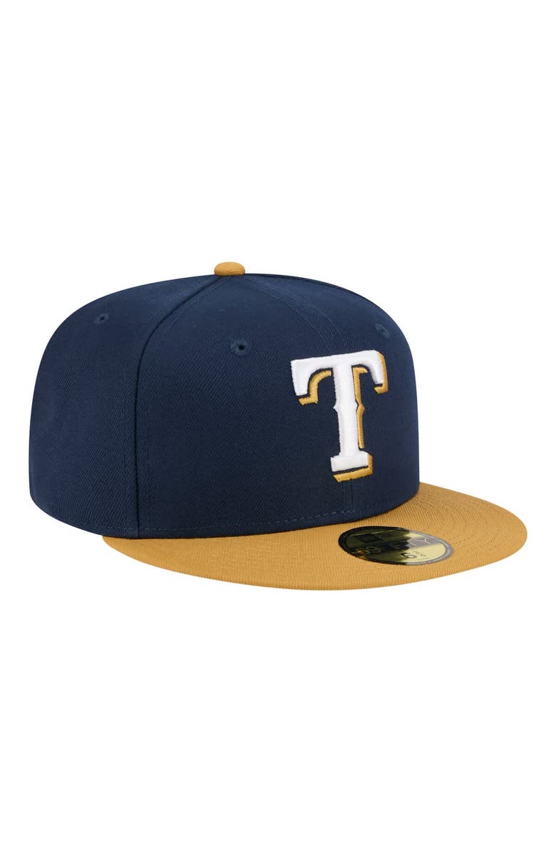 New Era Men's New Era Navy/Khaki Texas Rangers Two-Tone Color Pack 59FIFTY Fitted Hat, Alternate, color, Navy