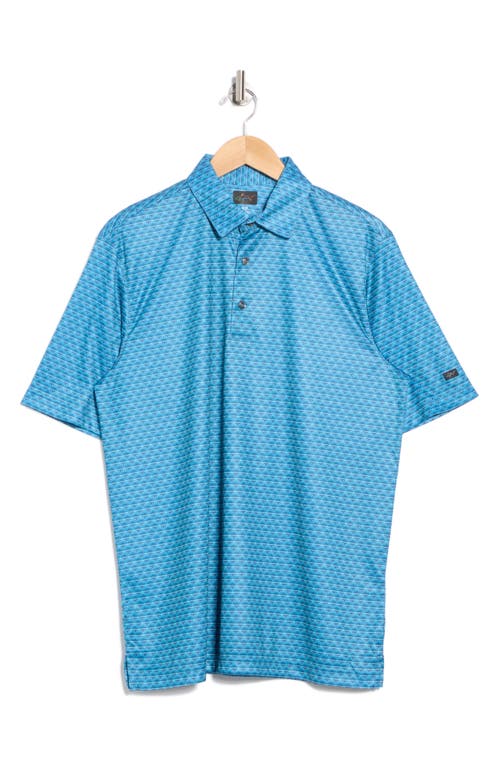 Greg Norman Print Golf Polo In Blue