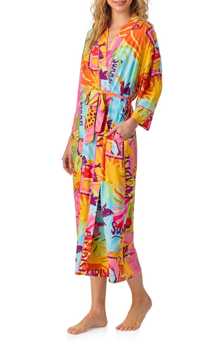 Room Service Pjs Print Longline Robe, Alternate, color, Multi Pattern