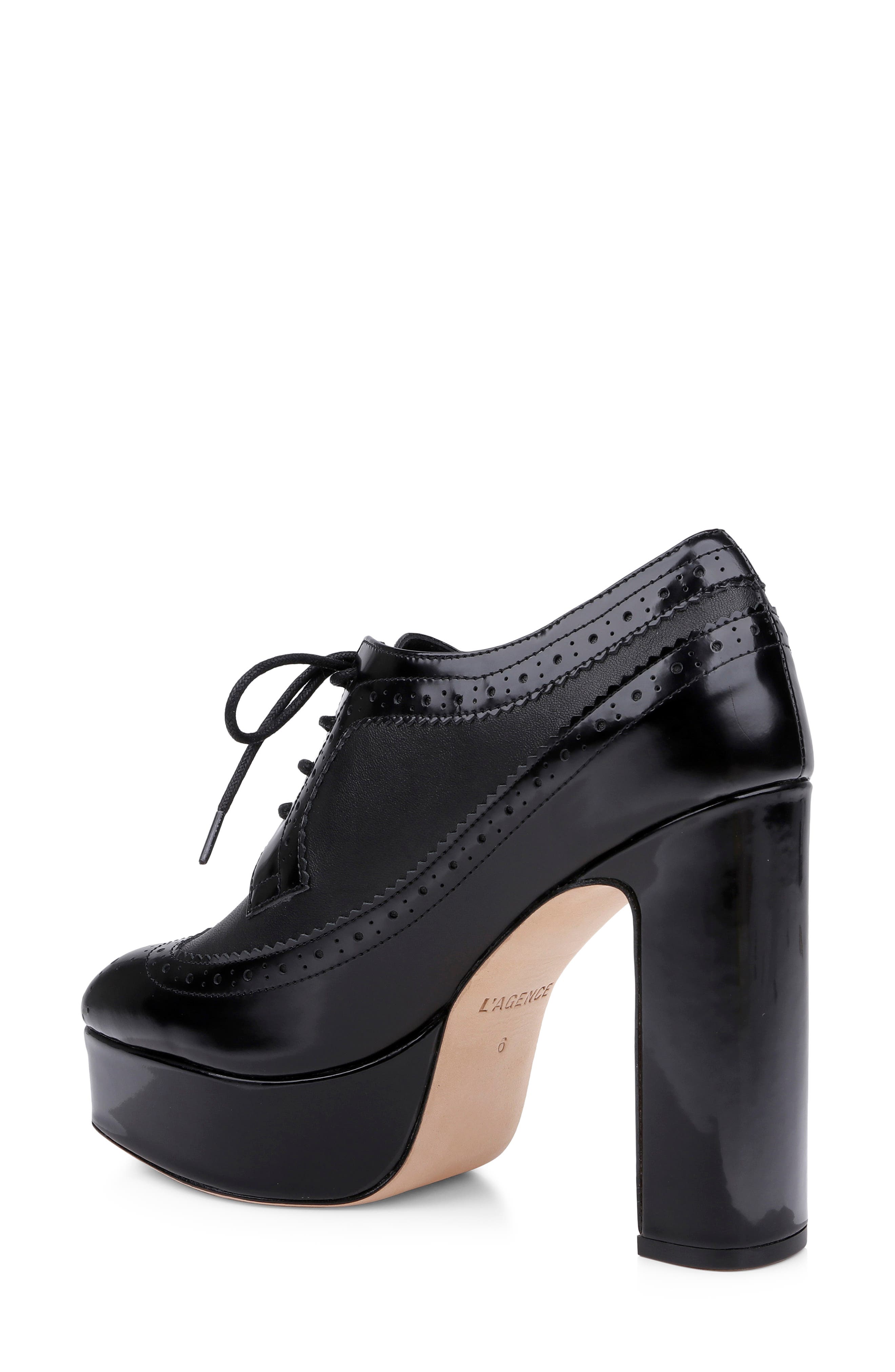 L'AGENCE Tania Platform Pump, Alternate, color, Black Leather