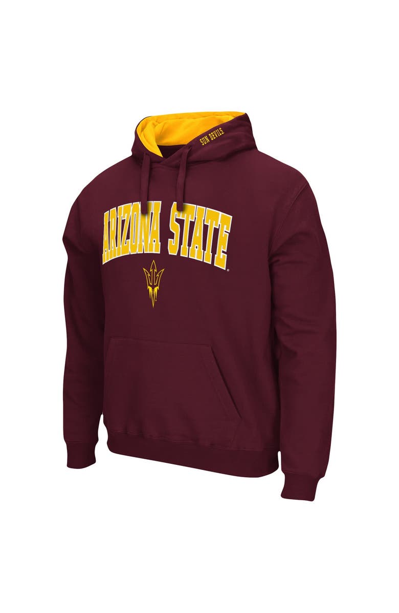 COLOSSEUM Men's Colosseum Maroon Arizona State Sun Devils Arch & Logo 3.0 Pullover Hoodie, Alternate, color, Maroon
