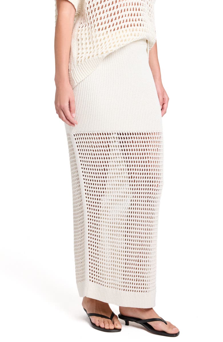 TWP The Loophole Open Stitch Maxi Skirt, Alternate, color, White